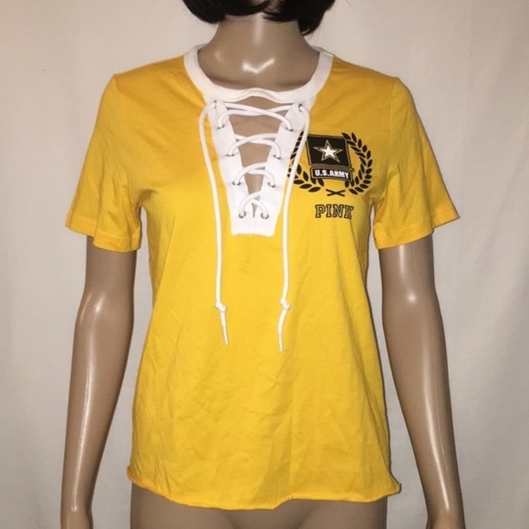 New Victoria’s Secret Pink Army Lace Up Top - Picture 1 of 12
